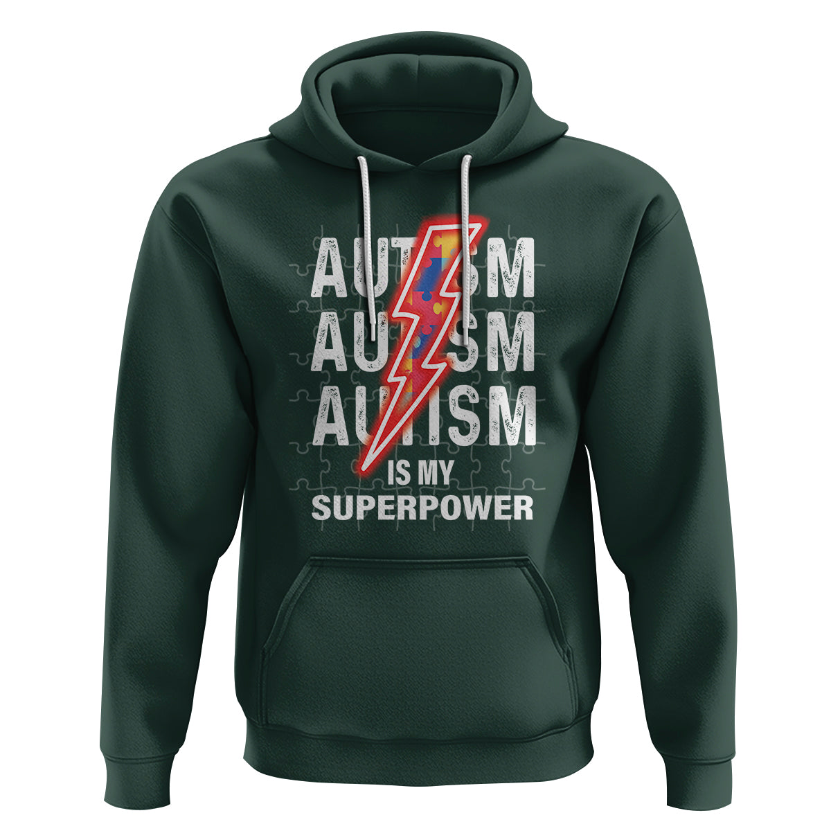 Autistic Hoodie Autism Is My Super Power Brain Superhero - Wonder Print Shop