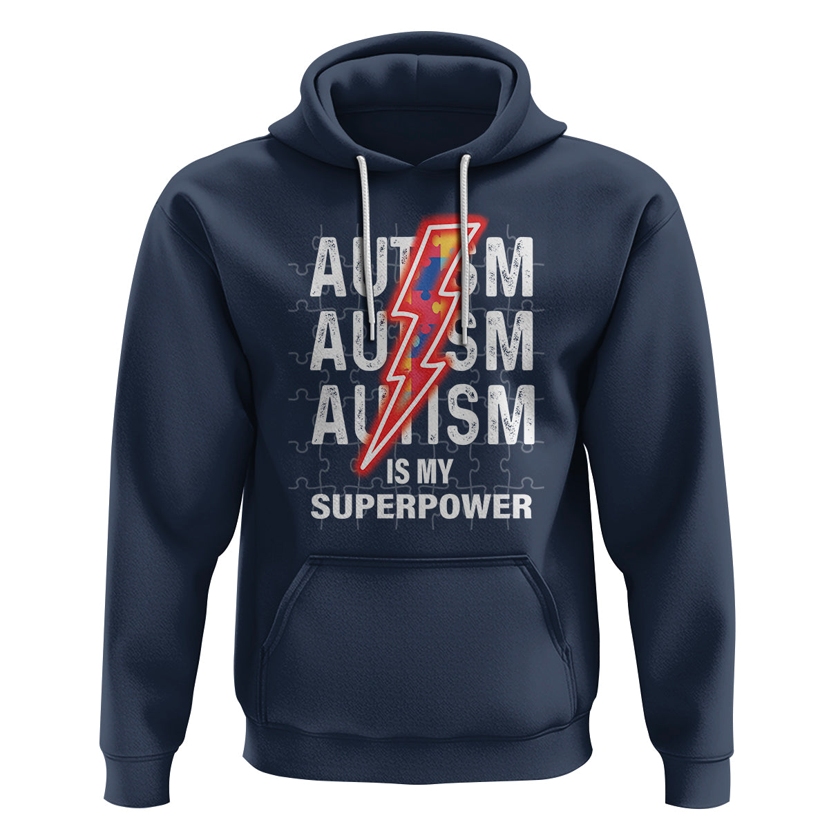Autistic Hoodie Autism Is My Super Power Brain Superhero - Wonder Print Shop