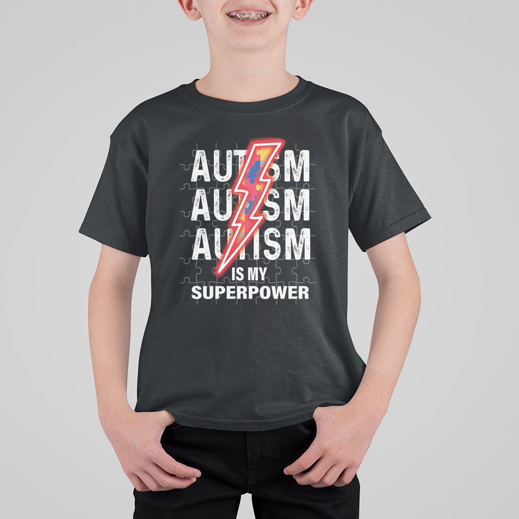 Autistic T Shirt For Kid Autism Is My Super Power Brain Superhero - Wonder Print Shop