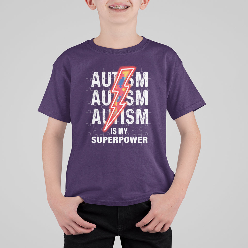 Autistic T Shirt For Kid Autism Is My Super Power Brain Superhero - Wonder Print Shop