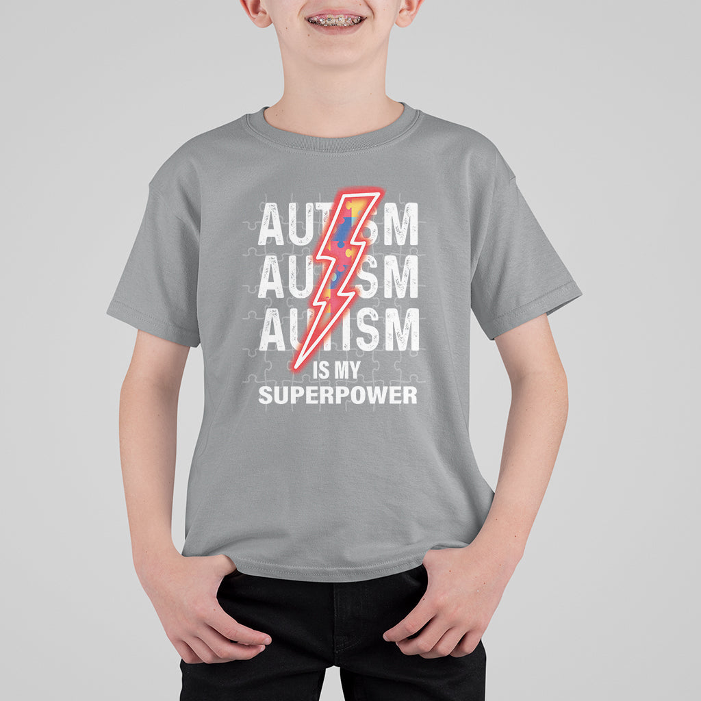 Autistic T Shirt For Kid Autism Is My Super Power Brain Superhero - Wonder Print Shop