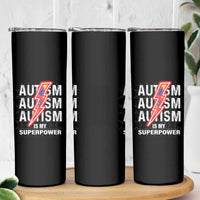 Autistic Skinny Tumbler Autism Is My Super Power Brain Superhero