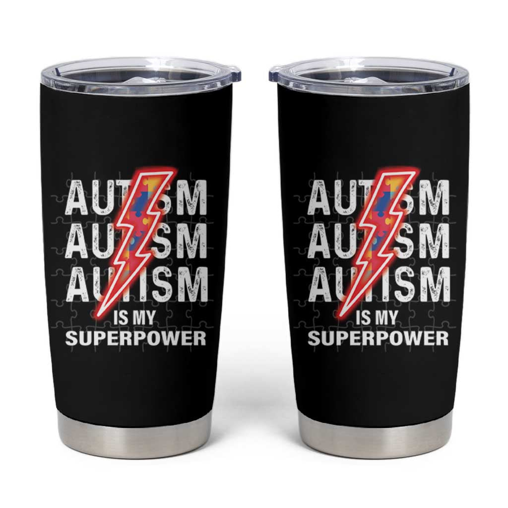 Autistic Tumbler Cup Autism Is My Super Power Brain Superhero