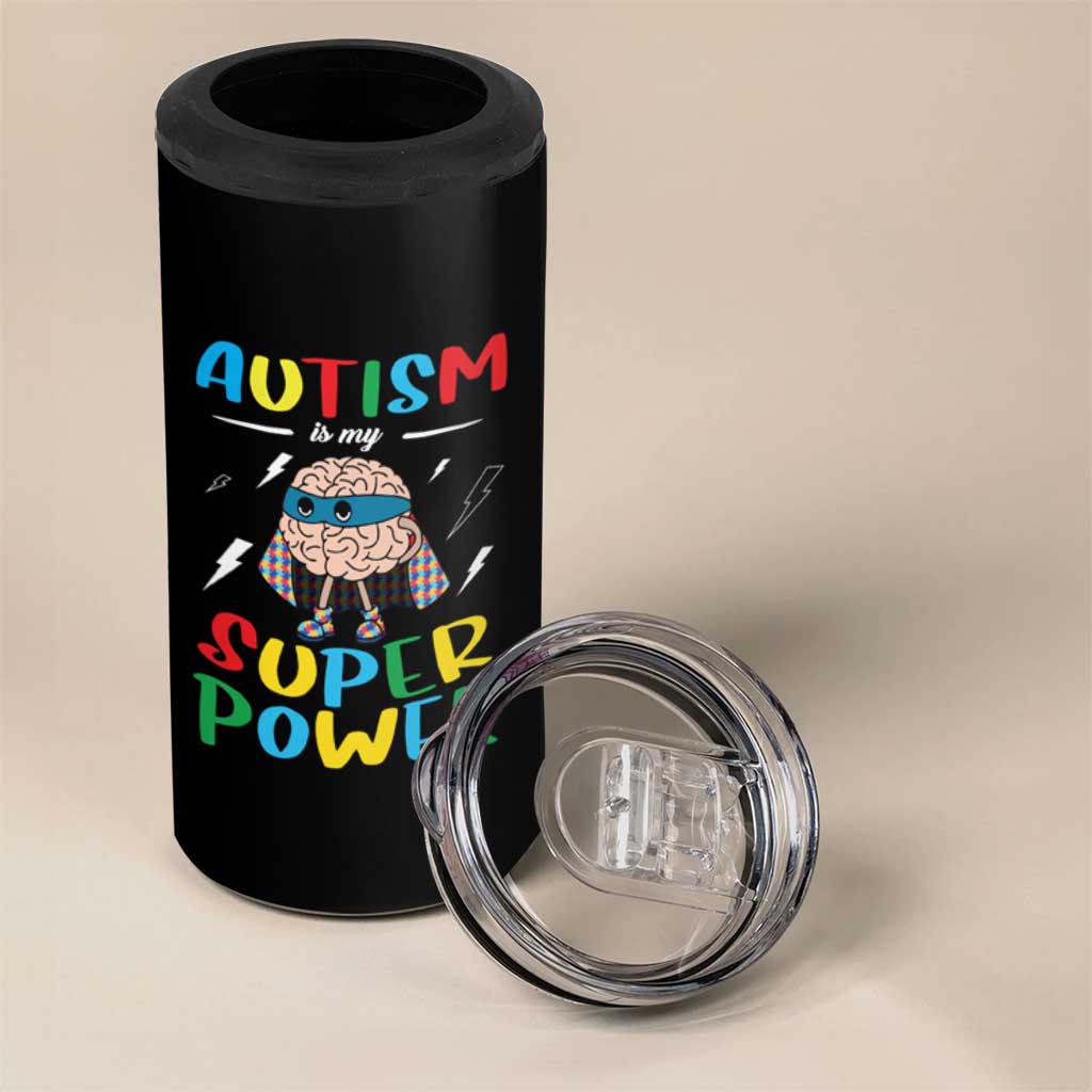 Autistic 4 in 1 Can Cooler Tumbler Autism Is My Super Power Superhero
