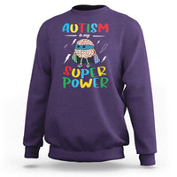 Autistic Sweatshirt Autism Is My Super Power Superhero - Wonder Print Shop