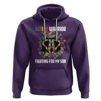 Autism Warrior Fighting For My Son Mom Dad Parents Hoodie - Wonder Print Shop