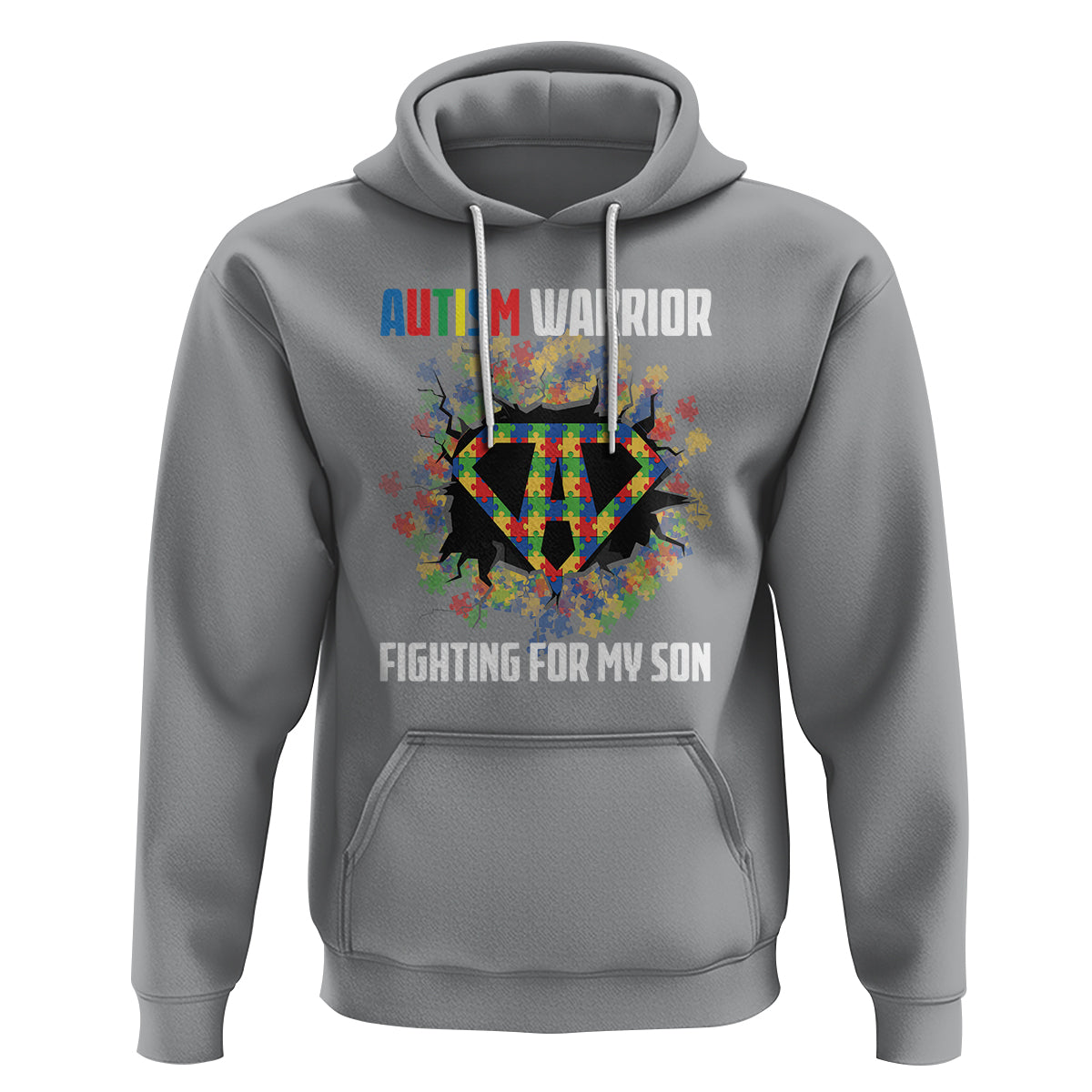 Autism Warrior Fighting For My Son Mom Dad Parents Hoodie - Wonder Print Shop