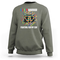 Autism Warrior Fighting For My Son Mom Dad Parents Sweatshirt - Wonder Print Shop