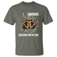 Autism Warrior Fighting For My Son Mom Dad Parents T Shirt - Wonder Print Shop