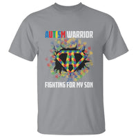 Autism Warrior Fighting For My Son Mom Dad Parents T Shirt - Wonder Print Shop