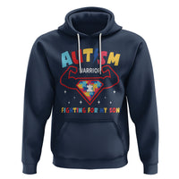 Autism Warrior Superhero Fighting For My Son Mom Dad Parents Hoodie - Wonder Print Shop