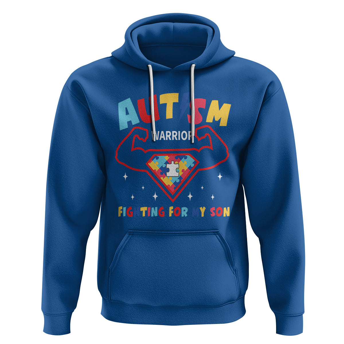 Autism Warrior Superhero Fighting For My Son Mom Dad Parents Hoodie - Wonder Print Shop