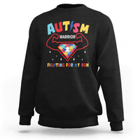 Autism Warrior Superhero Fighting For My Son Mom Dad Parents Sweatshirt - Wonder Print Shop