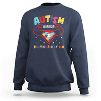 Autism Warrior Superhero Fighting For My Son Mom Dad Parents Sweatshirt - Wonder Print Shop