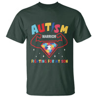 Autism Warrior Superhero Fighting For My Son Mom Dad Parents T Shirt - Wonder Print Shop