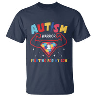 Autism Warrior Superhero Fighting For My Son Mom Dad Parents T Shirt - Wonder Print Shop