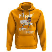 Autism Awareness Hoodie His Fight Is My Fight Dad Grandpa Support - Wonder Print Shop