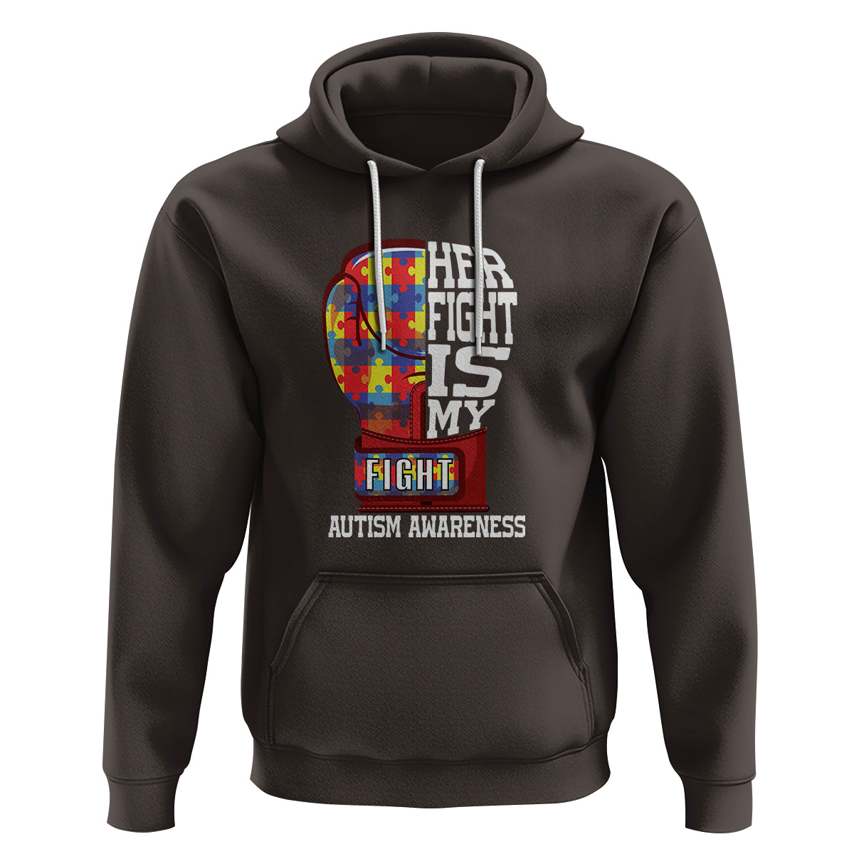 Autism Awareness Hoodie Her Fight Is My Fight Mom Dad Parents Support - Wonder Print Shop