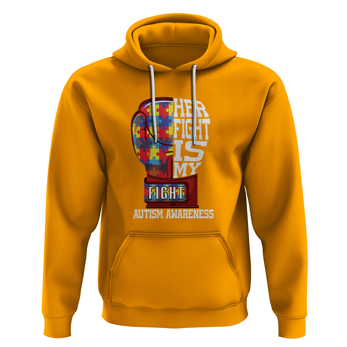 Autism Awareness Hoodie Her Fight Is My Fight Mom Dad Parents Support - Wonder Print Shop