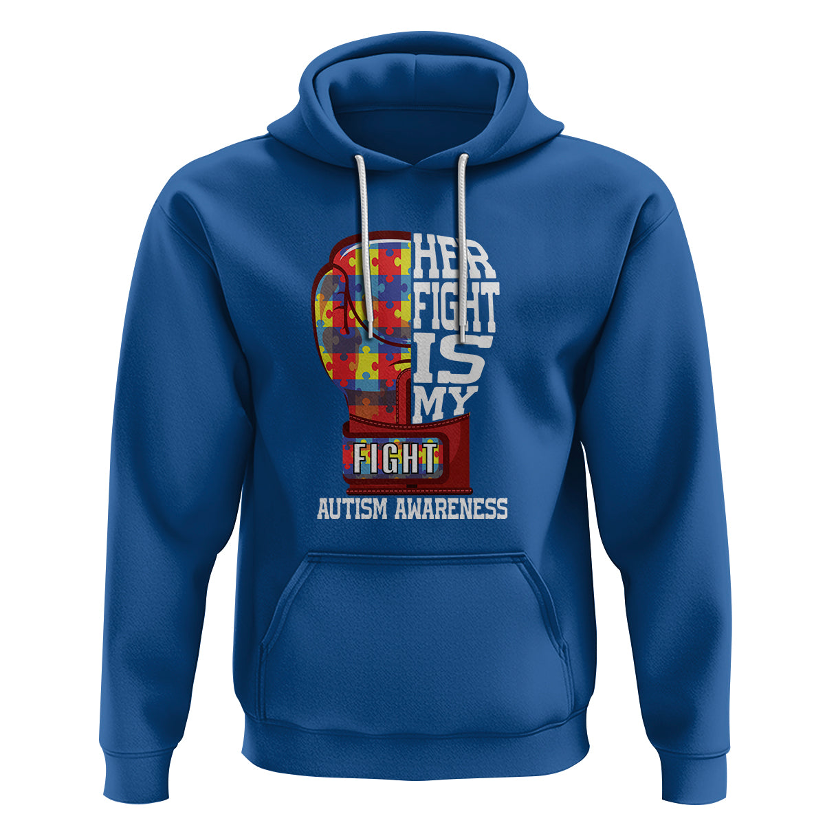 Autism Awareness Hoodie Her Fight Is My Fight Mom Dad Parents Support - Wonder Print Shop