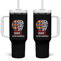 Autism Awareness Tumbler With Handle Her Fight Is My Fight Mom Dad Parents Support