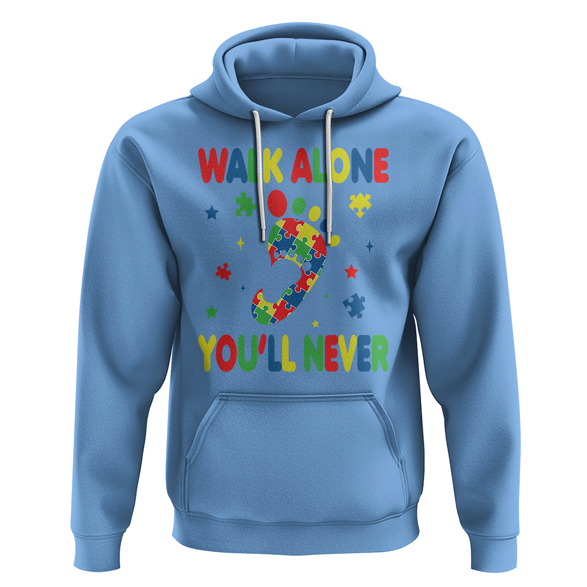 Autism Awareness Hoodie You'll Never Walk Alone Dad Mom Parents Support - Wonder Print Shop