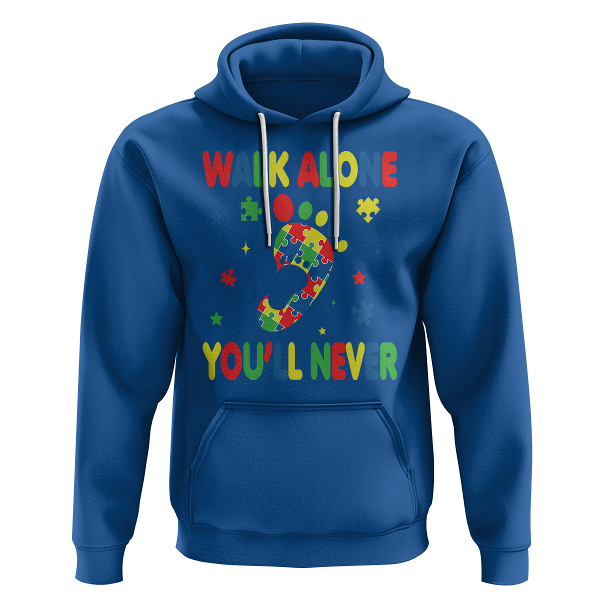 Autism Awareness Hoodie You'll Never Walk Alone Dad Mom Parents Support - Wonder Print Shop