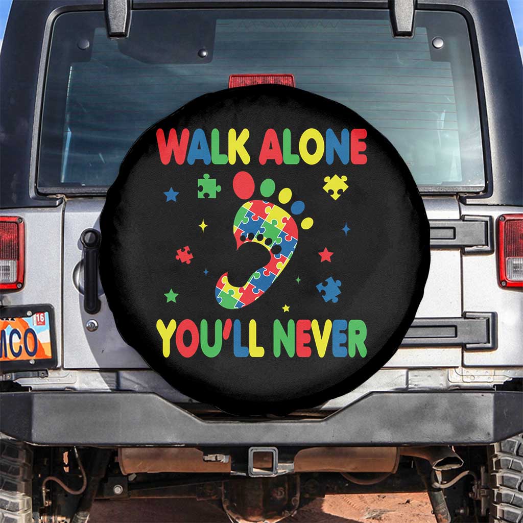 Autism Awareness Spare Tire Cover You'll Never Walk Alone Dad Mom Parents Support