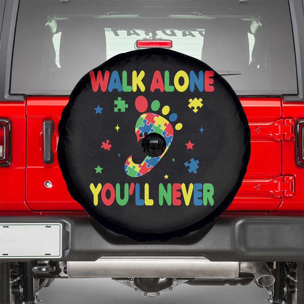 Autism Awareness Spare Tire Cover You'll Never Walk Alone Dad Mom Parents Support
