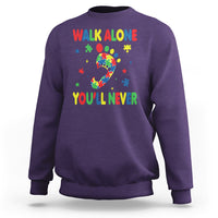 Autism Awareness Sweatshirt You'll Never Walk Alone Dad Mom Parents Support - Wonder Print Shop