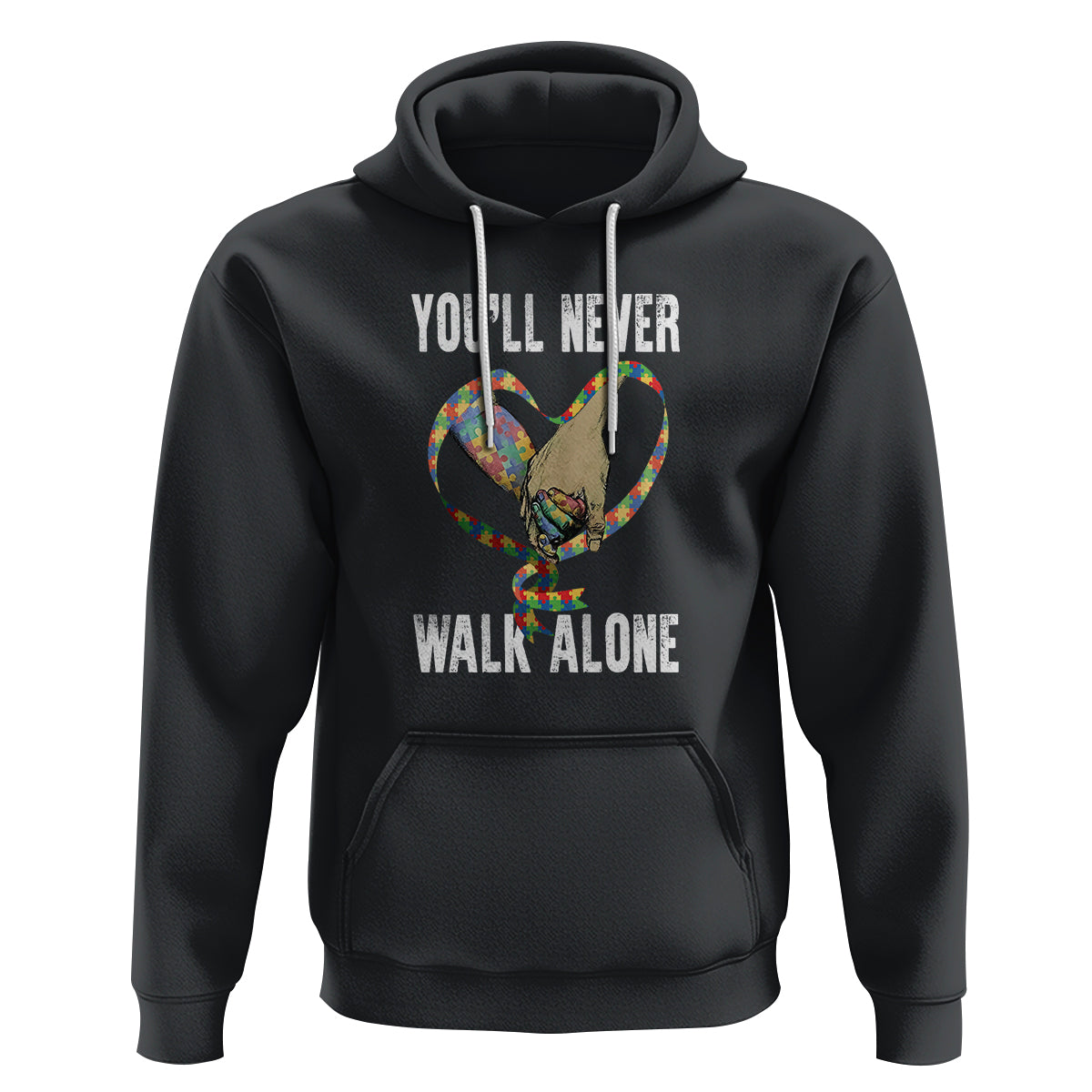 Autism Awareness Hoodie You'll Never Walk Alone Dad Support - Wonder Print Shop