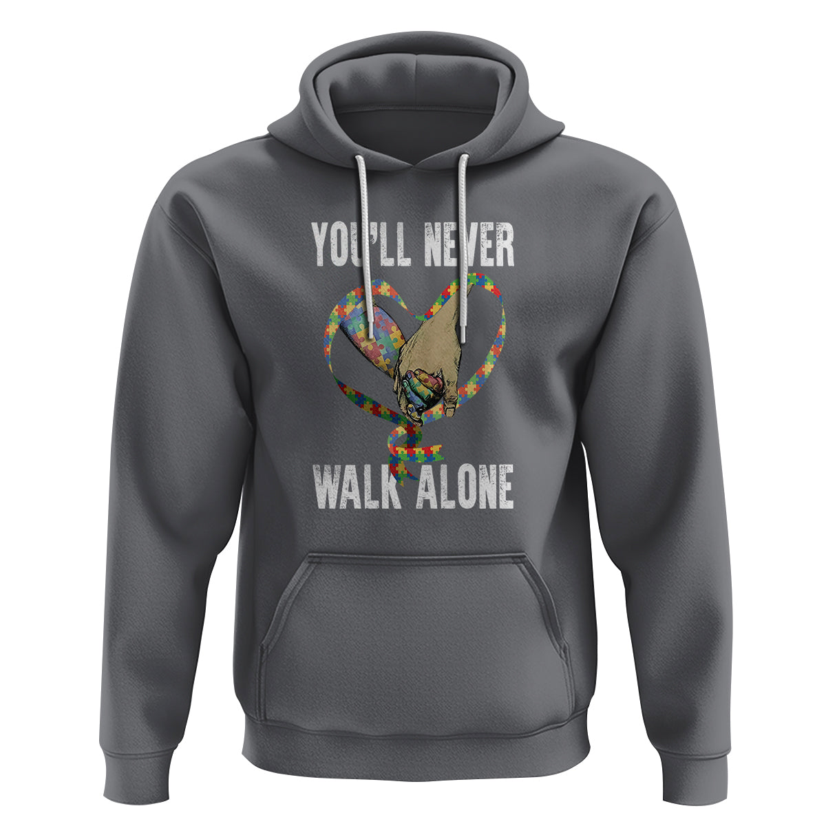 Autism Awareness Hoodie You'll Never Walk Alone Dad Support - Wonder Print Shop