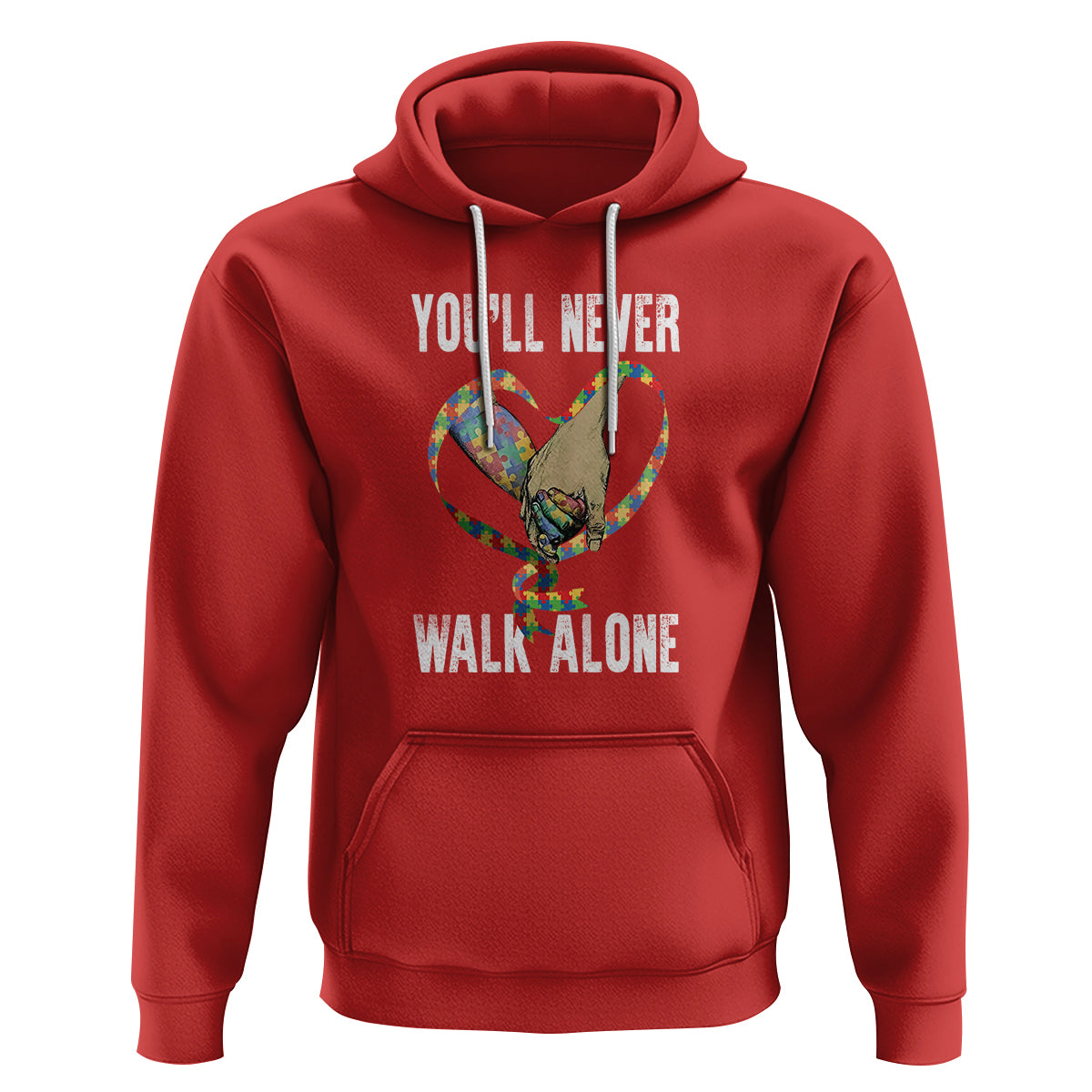 Autism Awareness Hoodie You'll Never Walk Alone Dad Support - Wonder Print Shop