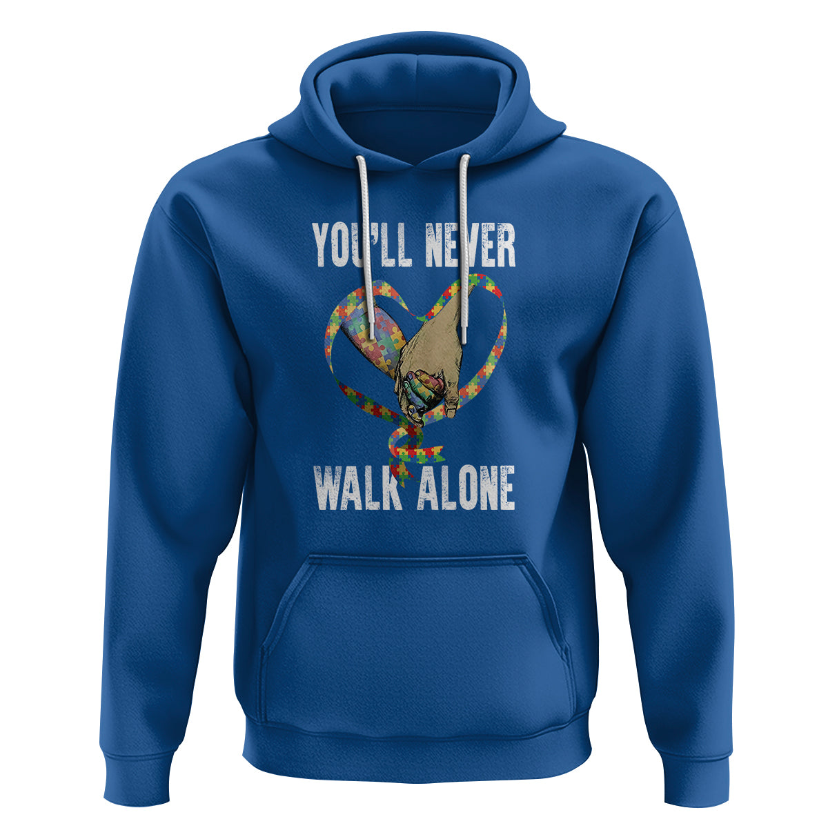 Autism Awareness Hoodie You'll Never Walk Alone Dad Support - Wonder Print Shop