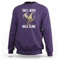 Autism Awareness Sweatshirt You'll Never Walk Alone Dad Support - Wonder Print Shop