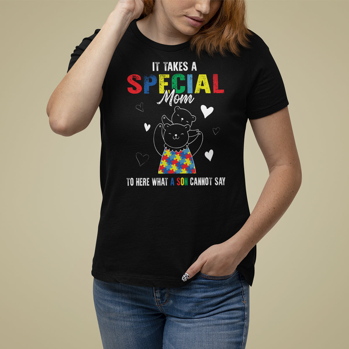 Autism Awareness T Shirt For Women It Takes A Special Mom To Hear What A Son Cannot Say - Wonder Print Shop