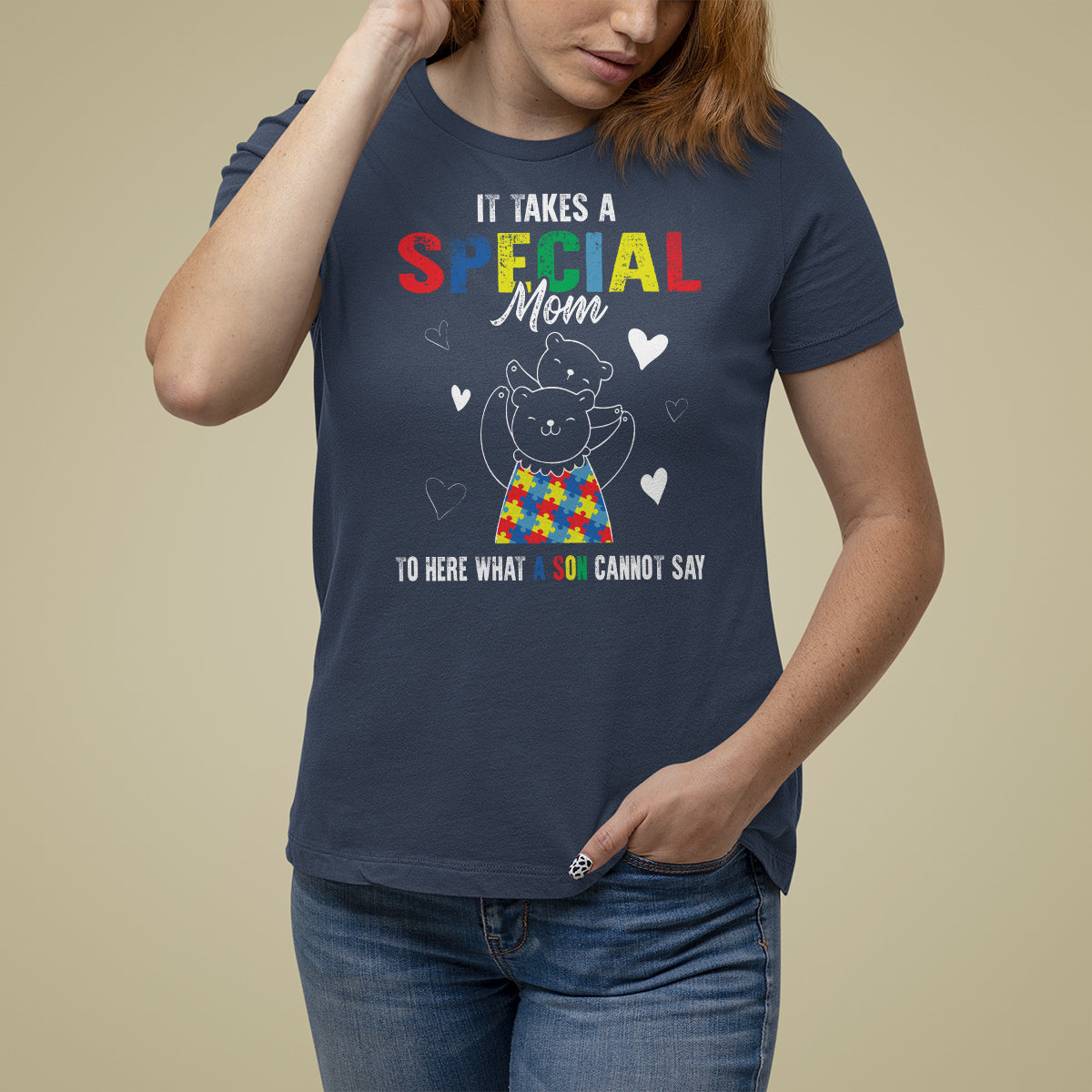 Autism Awareness T Shirt For Women It Takes A Special Mom To Hear What A Son Cannot Say - Wonder Print Shop