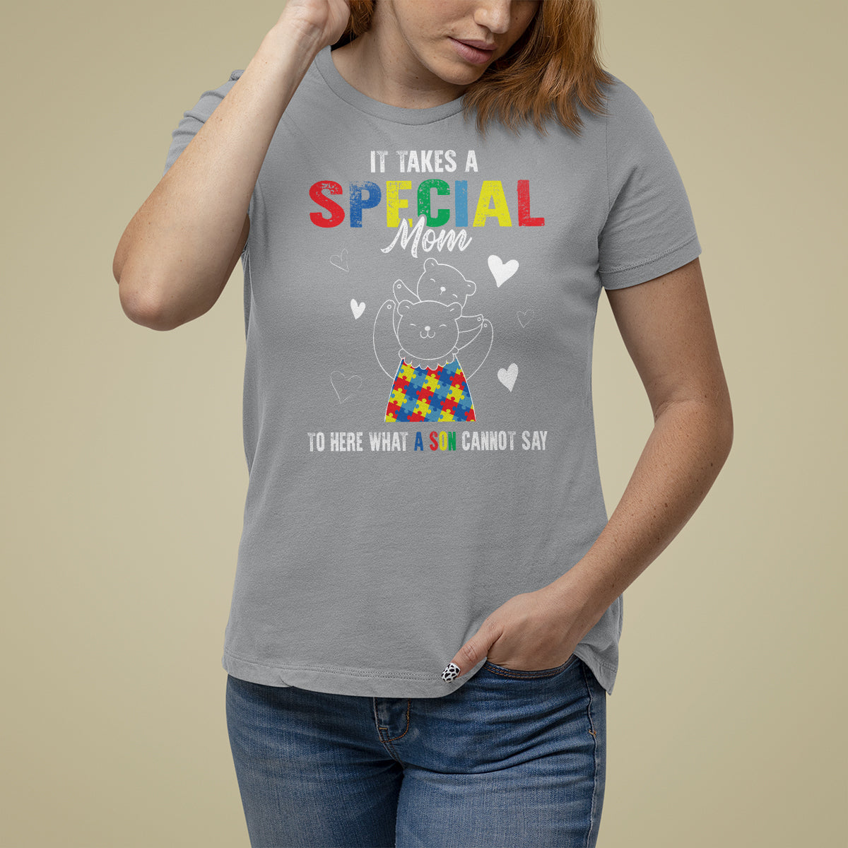 Autism Awareness T Shirt For Women It Takes A Special Mom To Hear What A Son Cannot Say - Wonder Print Shop