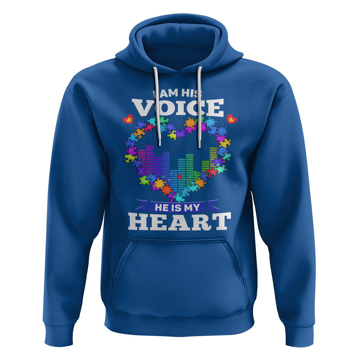 Autism Awareness Hoodie I Am His Voice He Is My Heart Mom Dad Parents Support - Wonder Print Shop