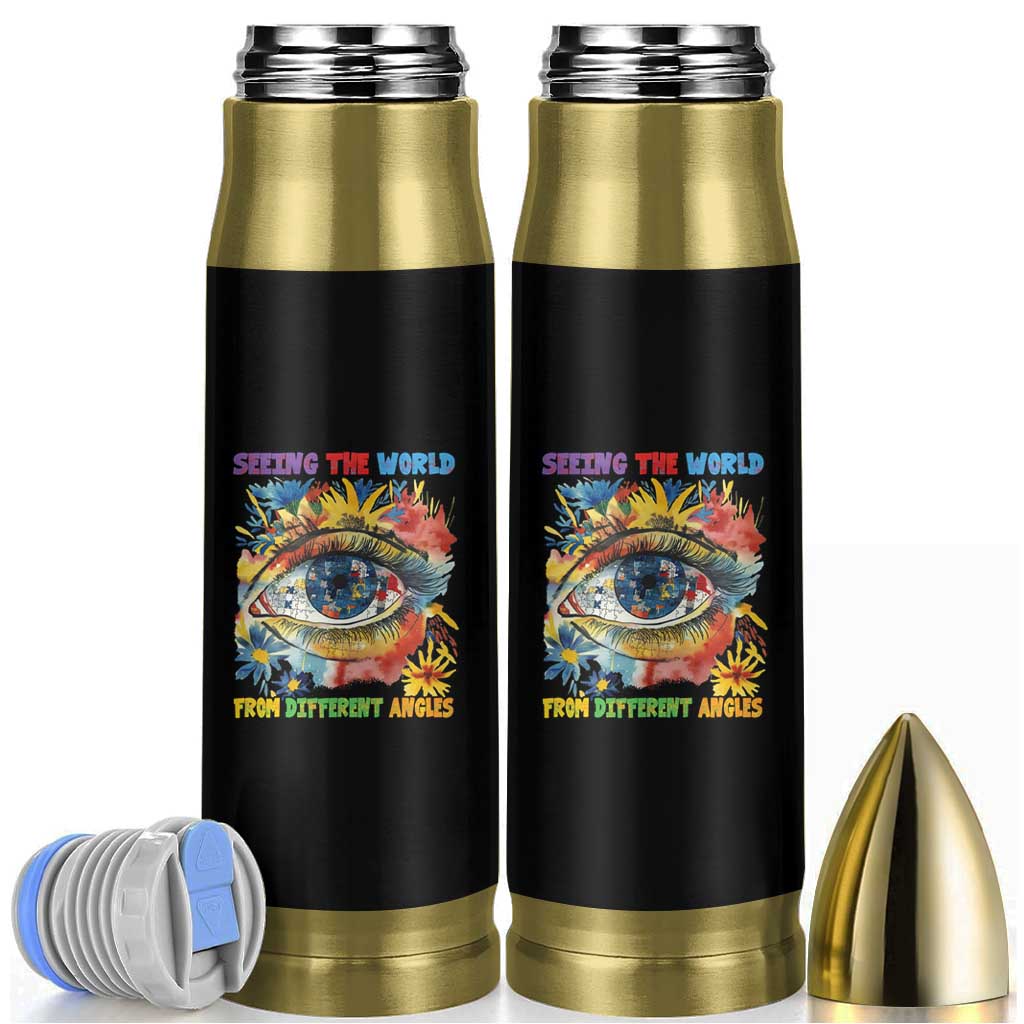 Autism Awareness Bullet Tumbler Puzzle Eyes Seeing The World From Diferent Angles