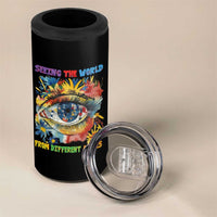 Autism Awareness 4 in 1 Can Cooler Tumbler Puzzle Eyes Seeing The World From Diferent Angles