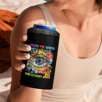 Autism Awareness 4 in 1 Can Cooler Tumbler Puzzle Eyes Seeing The World From Diferent Angles