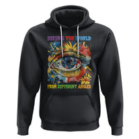 Autism Awareness Hoodie Puzzle Eyes Seeing The World From Diferent Angles - Wonder Print Shop