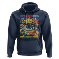 Autism Awareness Hoodie Puzzle Eyes Seeing The World From Diferent Angles - Wonder Print Shop