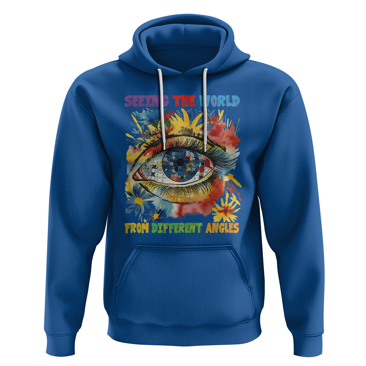 Autism Awareness Hoodie Puzzle Eyes Seeing The World From Diferent Angles - Wonder Print Shop