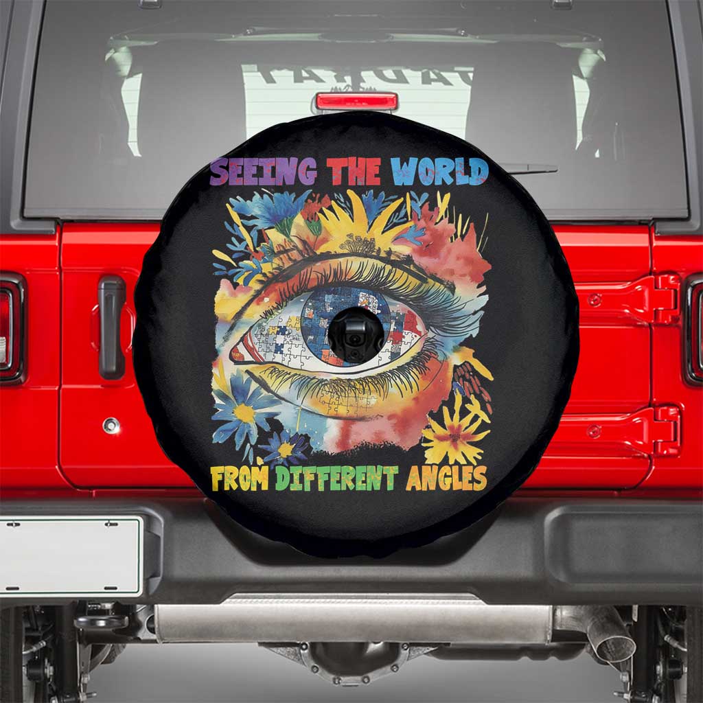 Autism Awareness Spare Tire Cover Puzzle Eyes Seeing The World From Diferent Angles
