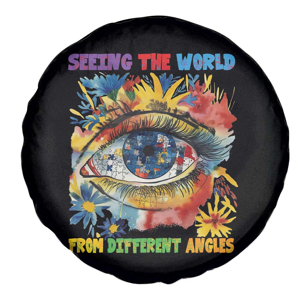 Autism Awareness Spare Tire Cover Puzzle Eyes Seeing The World From Diferent Angles