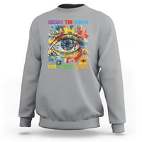 Autism Awareness Sweatshirt Puzzle Eyes Seeing The World From Diferent Angles - Wonder Print Shop