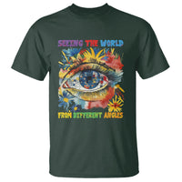 Autism Awareness T Shirt Puzzle Eyes Seeing The World From Diferent Angles - Wonder Print Shop