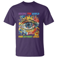 Autism Awareness T Shirt Puzzle Eyes Seeing The World From Diferent Angles - Wonder Print Shop